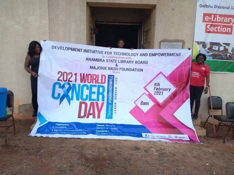 DVITEM, Anambra State Library, Majorie Bash  Mark World Cancer Day 2021