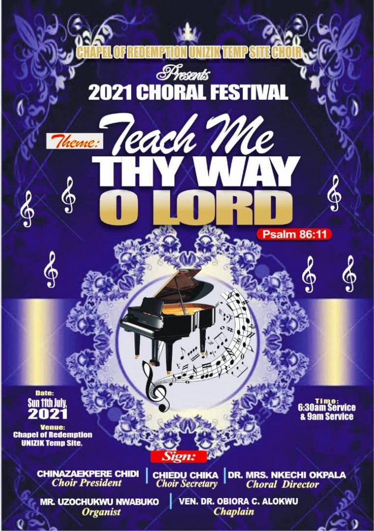 In Awka, Redemption Choir Set to Host 2021 Coral Festival Tomorrow