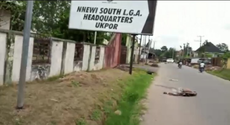 Breaking! Gunmen Invade Nnewi South Local Govt HQ in Anambra, Kill One, Set Buildings on Fire (video)