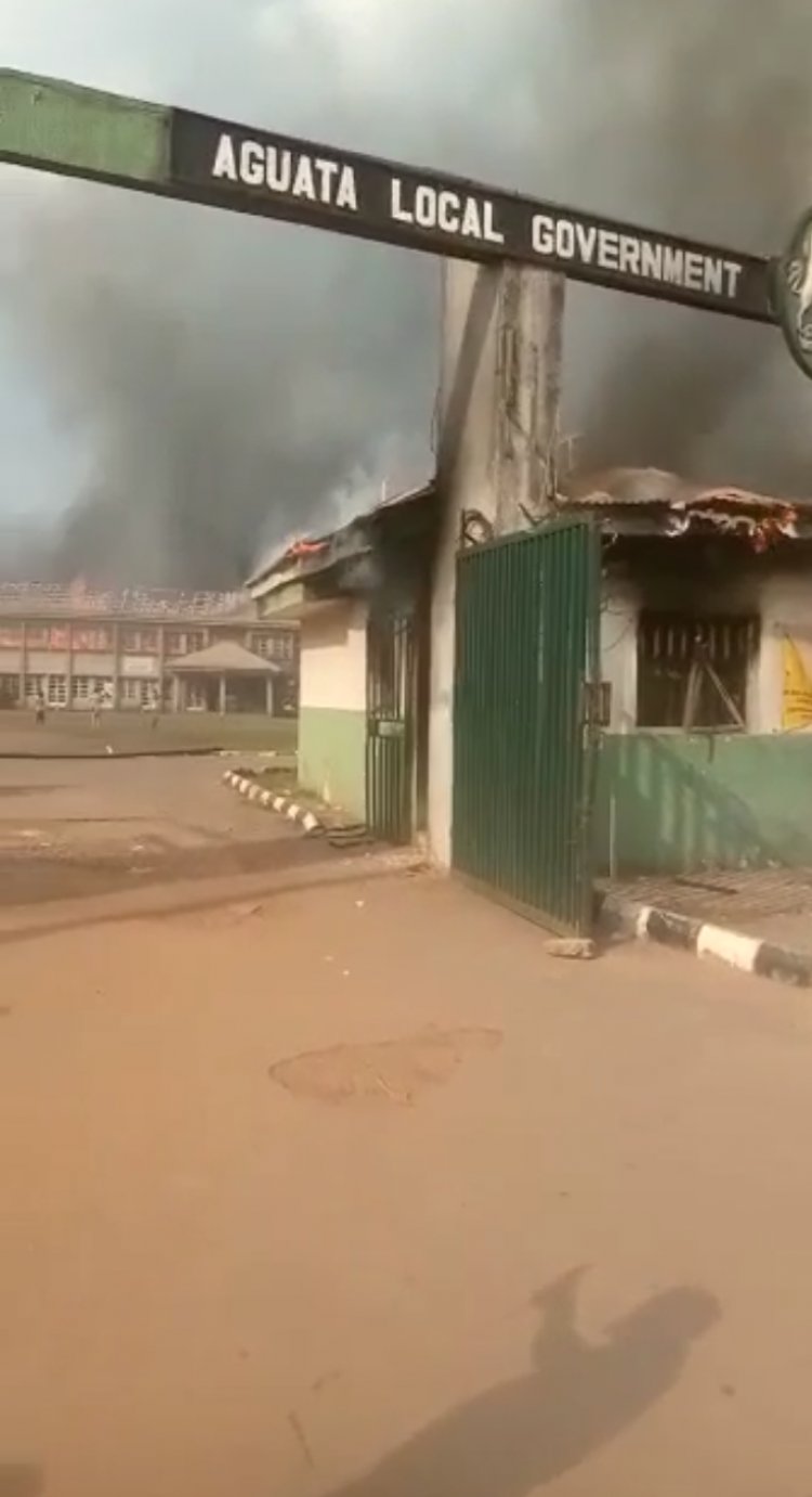 Breaking! Gunmen Burn Down Soludo's Local Govt Headquarters