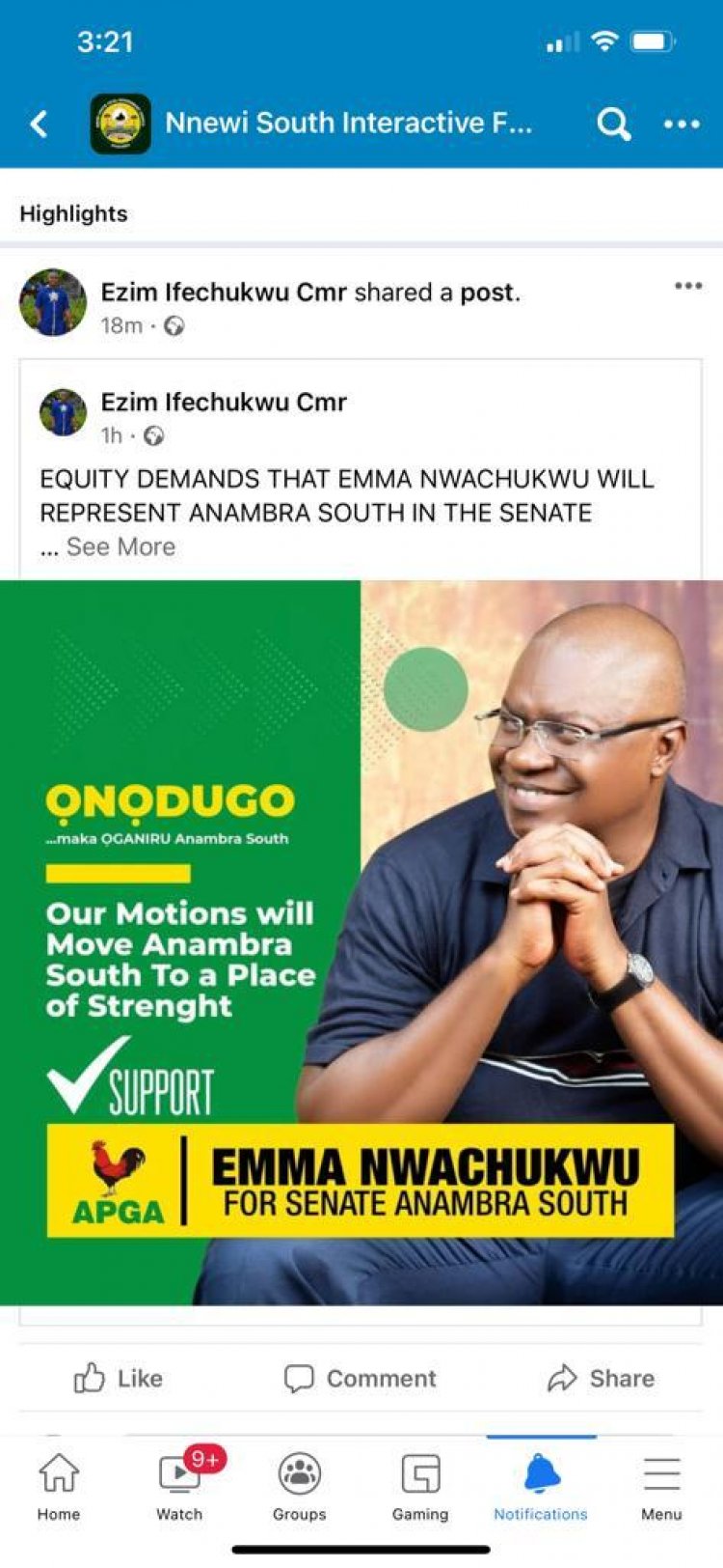 Equity Demands That Nwachukwu Will Represent Anambra South