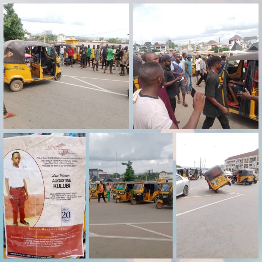 Protest, As Keke Riders, Igala Brethren Mourn 20-yr-old Colleague Murdered in Anambra Bush by Hoodlums, Say One Person Still Missing (video)