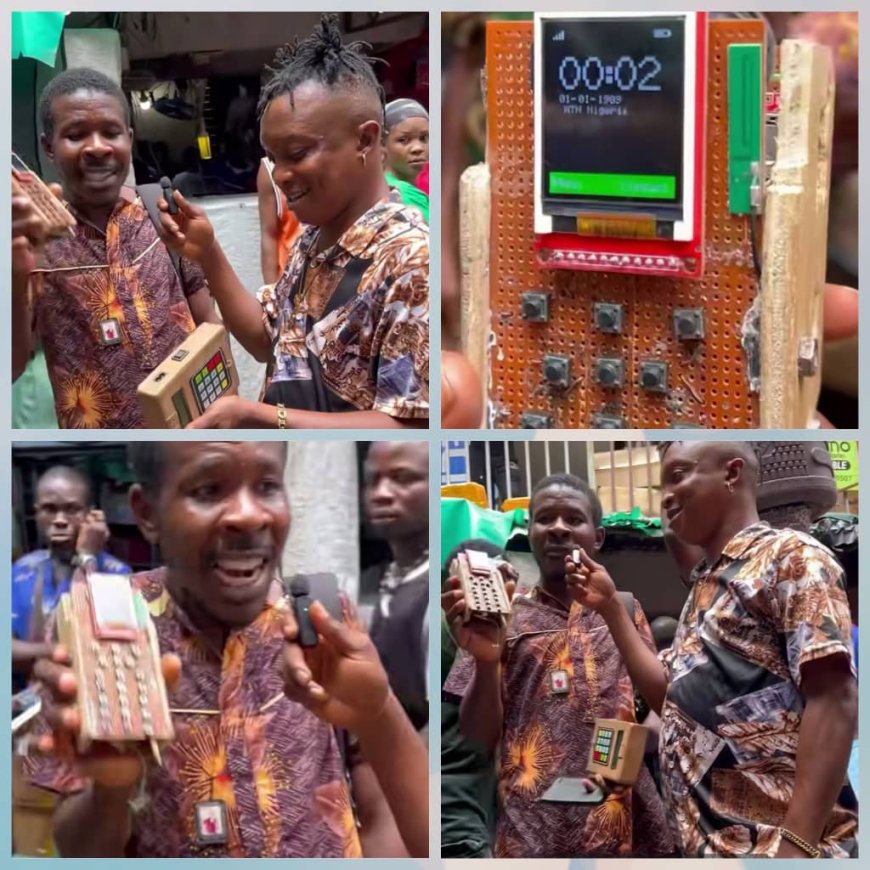 Anambra Man Builds Functional Phones with Wood (Videos)